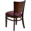 Flash Furniture Lacey Series Solid Back Walnut Wood Restaurant Chair – Burgundy Vinyl Seat(Burgundy Vinyl Seat/Walnut Wood Frame)