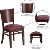 Flash Furniture Lacey Series Solid Back Walnut Wood Restaurant Chair – Burgundy Vinyl Seat(Burgundy/Walnut)