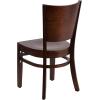 Flash Furniture Lacey Series Solid Back Walnut Wood Restaurant Chair – Burgundy Vinyl Seat(Walnut Wood Seat/Walnut Wood Frame)