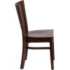 Flash Furniture Lacey Series Solid Back Walnut Wood Restaurant Chair – Burgundy Vinyl Seat(Walnut Wood Seat/Walnut Wood Frame)