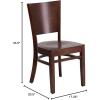 Flash Furniture Lacey Series Solid Back Walnut Wood Restaurant Chair – Burgundy Vinyl Seat(Walnut Wood Seat/Walnut Wood Frame)