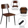 Flash Furniture Lincoln Stackable Industrial Dining Chair with Gunmetal Steel Frame and Rustic Wood Seat, Set of 2(Industrial)