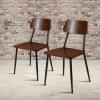 Flash Furniture Lincoln Stackable Industrial Dining Chair with Gunmetal Steel Frame and Rustic Wood Seat, Set of 2(Industrial)