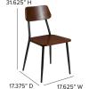 Flash Furniture Lincoln Stackable Industrial Dining Chair with Gunmetal Steel Frame and Rustic Wood Seat, Set of 2(Industrial)