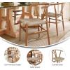 Flash Furniture Logan Commercial Wood Dining Chair, Y-Back Style, Stackable Design, Solid Wood Frame, Kraft Paper Seat, Mortise and Tenon, Oak/Natural(Oak Frame/Natural Seat)