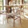 Flash Furniture Logan Commercial Wood Dining Chair, Y-Back Style, Stackable Design, Solid Wood Frame, Kraft Paper Seat, Mortise and Tenon, Oak/Natural(Oak Frame/Natural Seat)