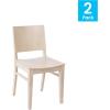 Flash Furniture Naples Commercial Solid Wood Dining Chair, Curved Backrest, Sturdy Mortise and Tenon Construction, Black(Antique White)
