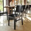 Flash Furniture Naples Commercial Solid Wood Dining Chair, Curved Backrest, Sturdy Mortise and Tenon Construction, Black(Black)