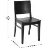 Flash Furniture Naples Commercial Solid Wood Dining Chair, Curved Backrest, Sturdy Mortise and Tenon Construction, Black(Black)
