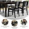 Flash Furniture Naples Commercial Solid Wood Dining Chair, Curved Backrest, Sturdy Mortise and Tenon Construction, Black(Black)