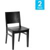 Flash Furniture Naples Commercial Solid Wood Dining Chair, Curved Backrest, Sturdy Mortise and Tenon Construction, Black(Black)