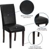 Flash Furniture Traditional Black LeatherSoft Upholstered Panel Back Parsons Dining Chair(Black)