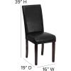 Flash Furniture Traditional Black LeatherSoft Upholstered Panel Back Parsons Dining Chair(Black)