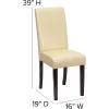 Flash Furniture Traditional Black LeatherSoft Upholstered Panel Back Parsons Dining Chair(Ivory)