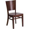 Flash Furniture Lacey Series Solid Back Walnut Wood Restaurant Chair – Burgundy Vinyl Seat(Walnut Wood Seat/Walnut Wood Frame)