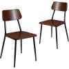 Flash Furniture Lincoln Stackable Industrial Dining Chair with Gunmetal Steel Frame and Rustic Wood Seat, Set of 2(Industrial)