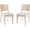 Flash Furniture Naples Commercial Solid Wood Dining Chair, Curved Backrest, Sturdy Mortise and Tenon Construction, Black(Antique White)