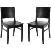 Flash Furniture Naples Commercial Solid Wood Dining Chair, Curved Backrest, Sturdy Mortise and Tenon Construction, Black(Black)