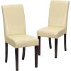 Flash Furniture Traditional Black LeatherSoft Upholstered Panel Back Parsons Dining Chair(Ivory)