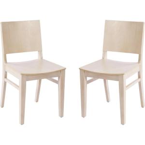 Flash Furniture Naples Commercial Solid Wood Dining Chair, Curved Backrest, Sturdy Mortise and Tenon Construction, Black(Antique White)