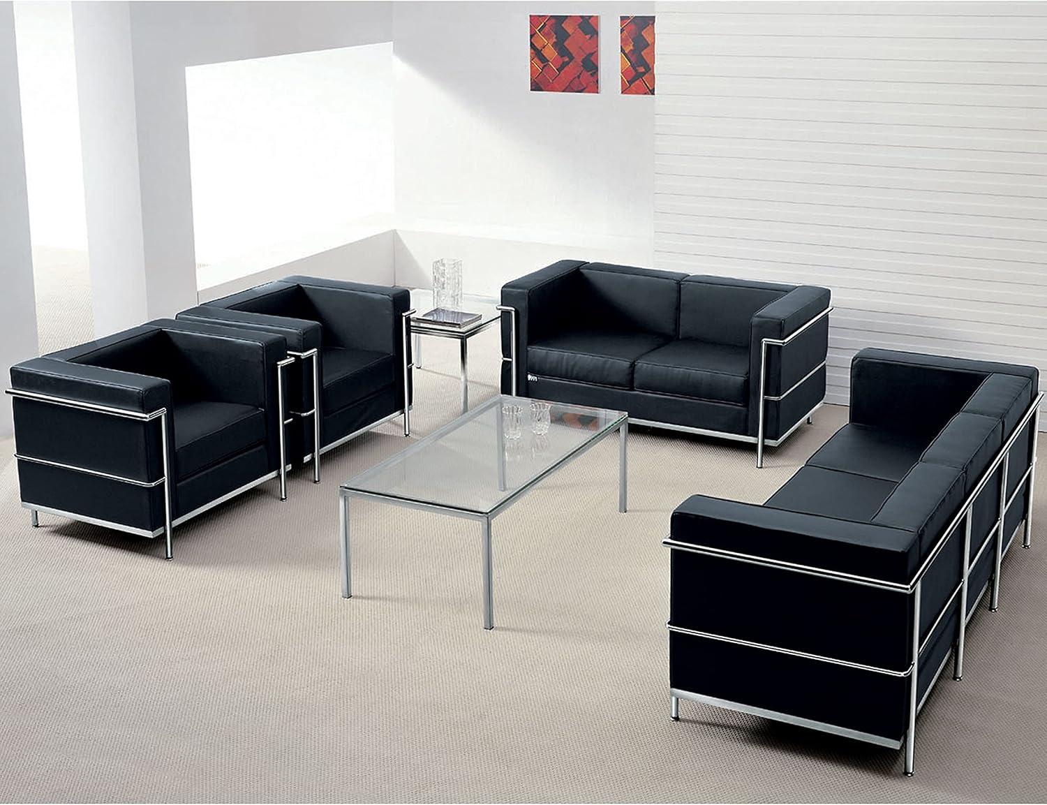image:imageFlash Furniture Hercules Regal Series Contemporary Gray LeatherSoft Chair with Encasing FrameBlack