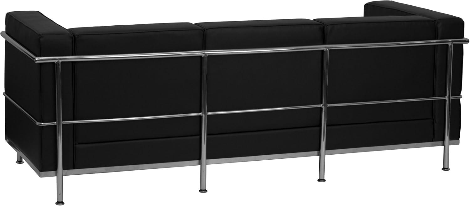 image:imageFlash Furniture Hercules Regal Series Contemporary Gray LeatherSoft Chair with Encasing FrameBlack