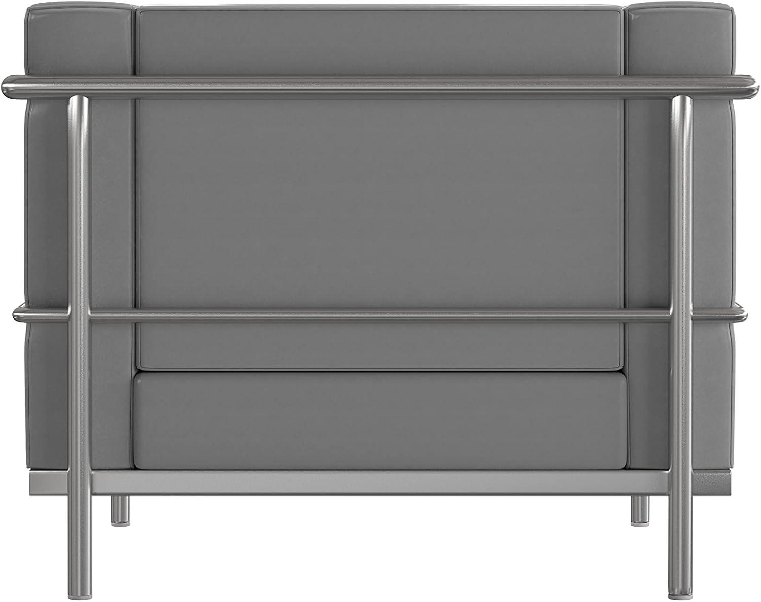 image:imageFlash Furniture Hercules Regal Series Contemporary Gray LeatherSoft Chair with Encasing FrameGrey