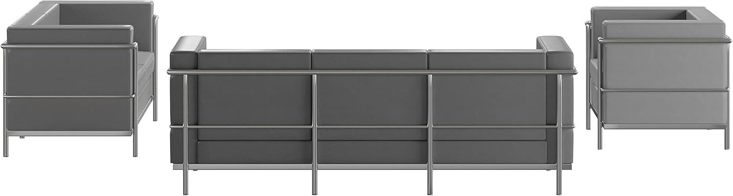 image:imageFlash Furniture Hercules Regal Series Contemporary Gray LeatherSoft Chair with Encasing FrameGrey