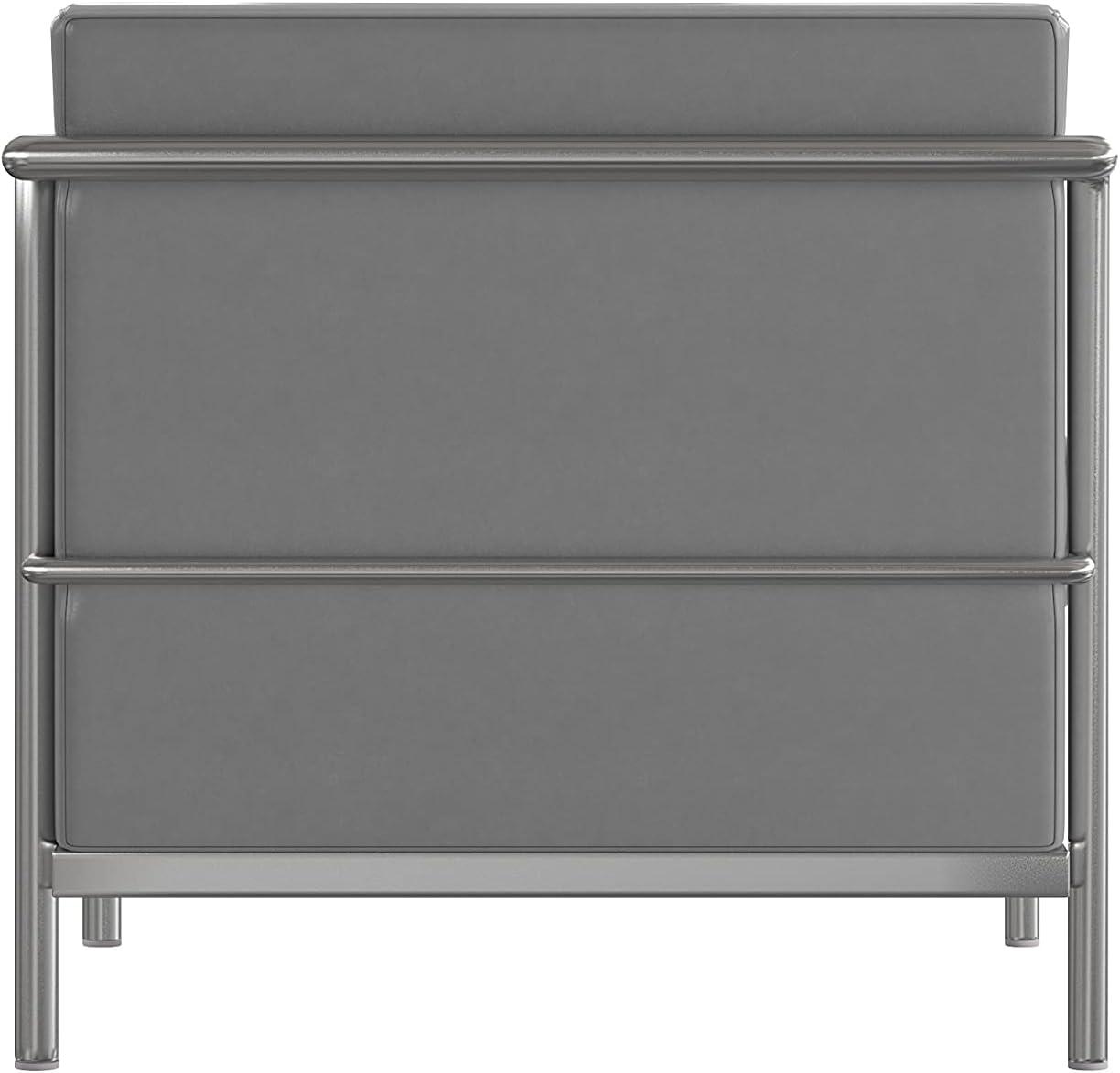 image:imageFlash Furniture Hercules Regal Series Contemporary Gray LeatherSoft Chair with Encasing FrameGrey
