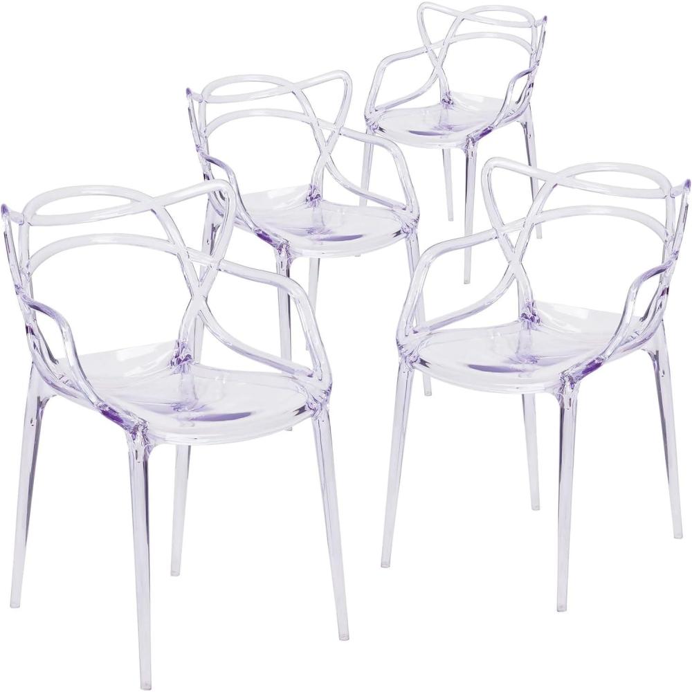 image:imageFlash Furniture Josh 4 Pack Nesting Series Transparent Stacking Side ChairSet of 4