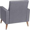 Flash Furniture Conrad Commercial Mid-Century Modern Chair – Taupe Faux Linen Upholstery – Buttonless Tufting – Wood Legs(Slate Gray)
