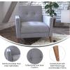 Flash Furniture Conrad Commercial Mid-Century Modern Chair – Taupe Faux Linen Upholstery – Buttonless Tufting – Wood Legs(Slate Gray)