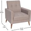 Flash Furniture Conrad Commercial Mid-Century Modern Chair – Taupe Faux Linen Upholstery – Buttonless Tufting – Wood Legs(Taupe)