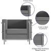 Flash Furniture Hercules Regal Series Contemporary Gray LeatherSoft Chair with Encasing Frame(Grey)