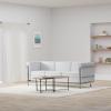 Flash Furniture Hercules Regal Series Contemporary Gray LeatherSoft Chair with Encasing Frame(Melrose White)