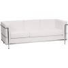 Flash Furniture Hercules Regal Series Contemporary Gray LeatherSoft Chair with Encasing Frame(Melrose White)
