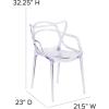 Flash Furniture Josh 4 Pack Nesting Series Transparent Stacking Side Chair(Set of 4)
