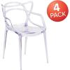 Flash Furniture Josh 4 Pack Nesting Series Transparent Stacking Side Chair(Set of 4)