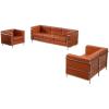 Flash Furniture Hercules Regal Series Contemporary Gray LeatherSoft Chair with Encasing Frame(Cognac)