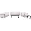 Flash Furniture Hercules Regal Series Contemporary Gray LeatherSoft Chair with Encasing Frame(Melrose White)