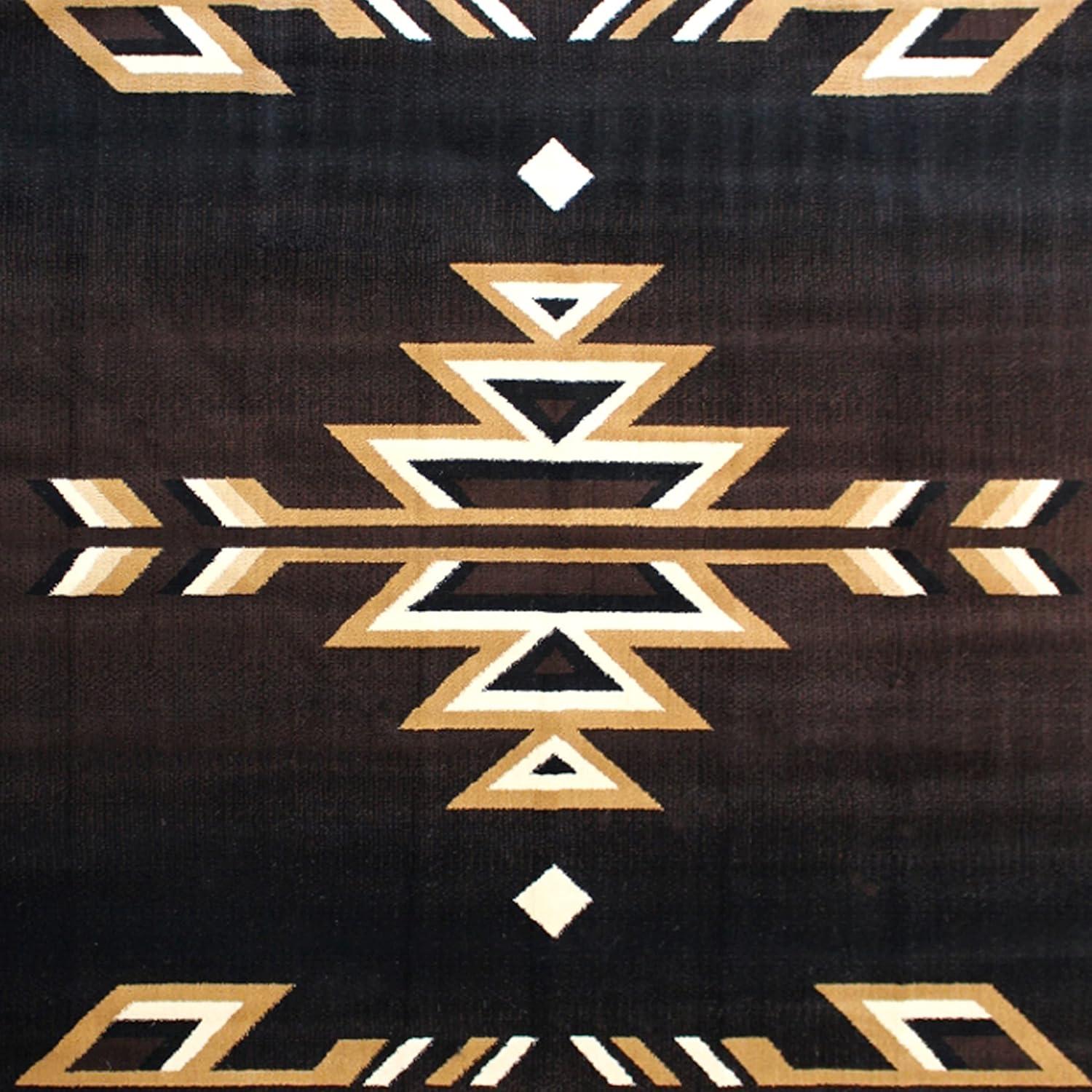 image:imageFlash Furniture Amado Collection Rustic Southwestern Area Rug NonShedding Brown Olefin Fibers 2 x 7 Jute Backing Bedroom Living Room Entryway5 x 7 Rectangular