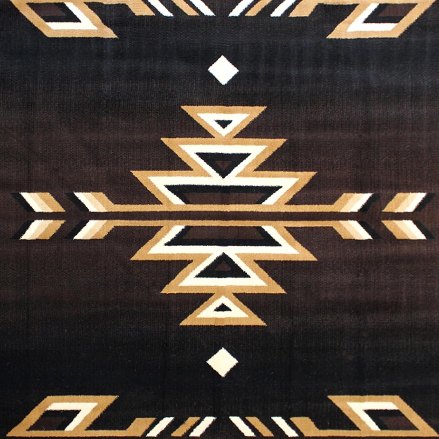 image:imageFlash Furniture Amado Collection Rustic Southwestern Area Rug NonShedding Brown Olefin Fibers 2 x 7 Jute Backing Bedroom Living Room Entryway5 x 7 Rectangular