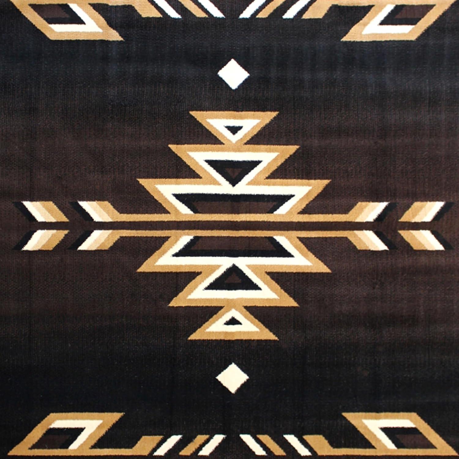 image:imageFlash Furniture Amado Collection Rustic Southwestern Area Rug NonShedding Brown Olefin Fibers 2 x 7 Jute Backing Bedroom Living Room Entryway8 x 10 Rectangular