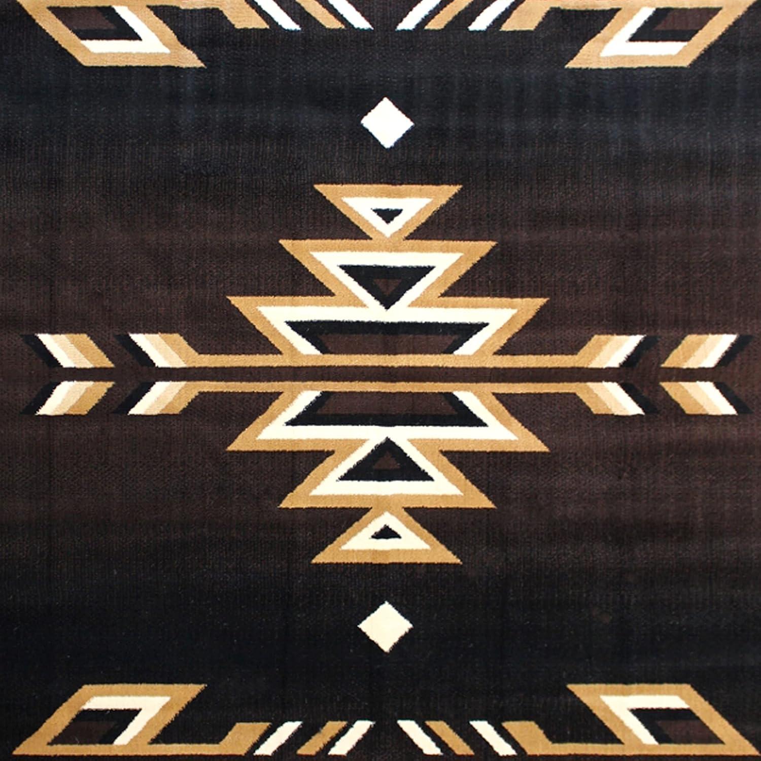 image:imageFlash Furniture Amado Collection Rustic Southwestern Area Rug NonShedding Brown Olefin Fibers 2 x 7 Jute Backing Bedroom Living Room Entryway8 x 10 Rectangular