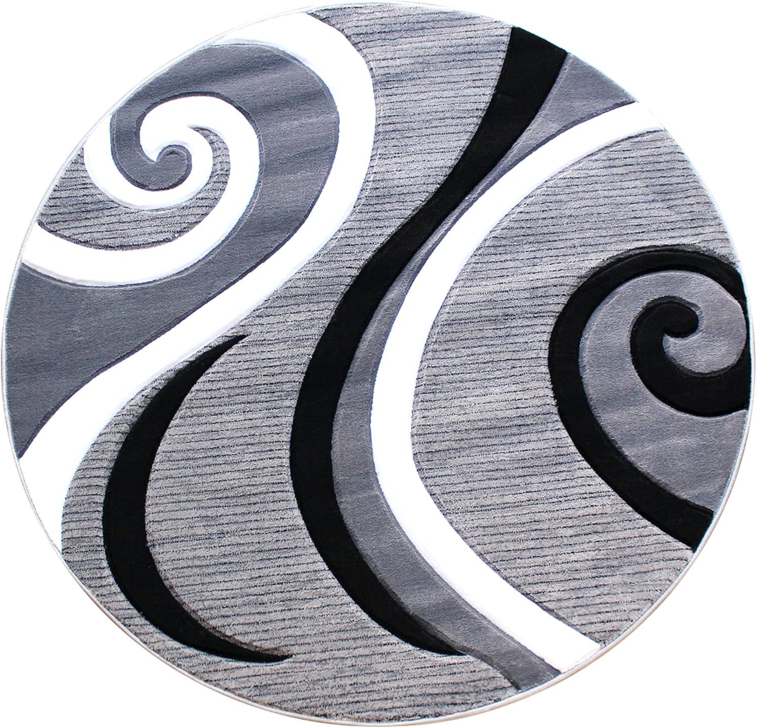 image:imageFlash Furniture Athos Collection Abstract Area Rug Sculpted HighLow Pile Turquoise Olefin Rug 3 x 16 Area Rug Jute Backing Entryway Living Room BedroomGrey