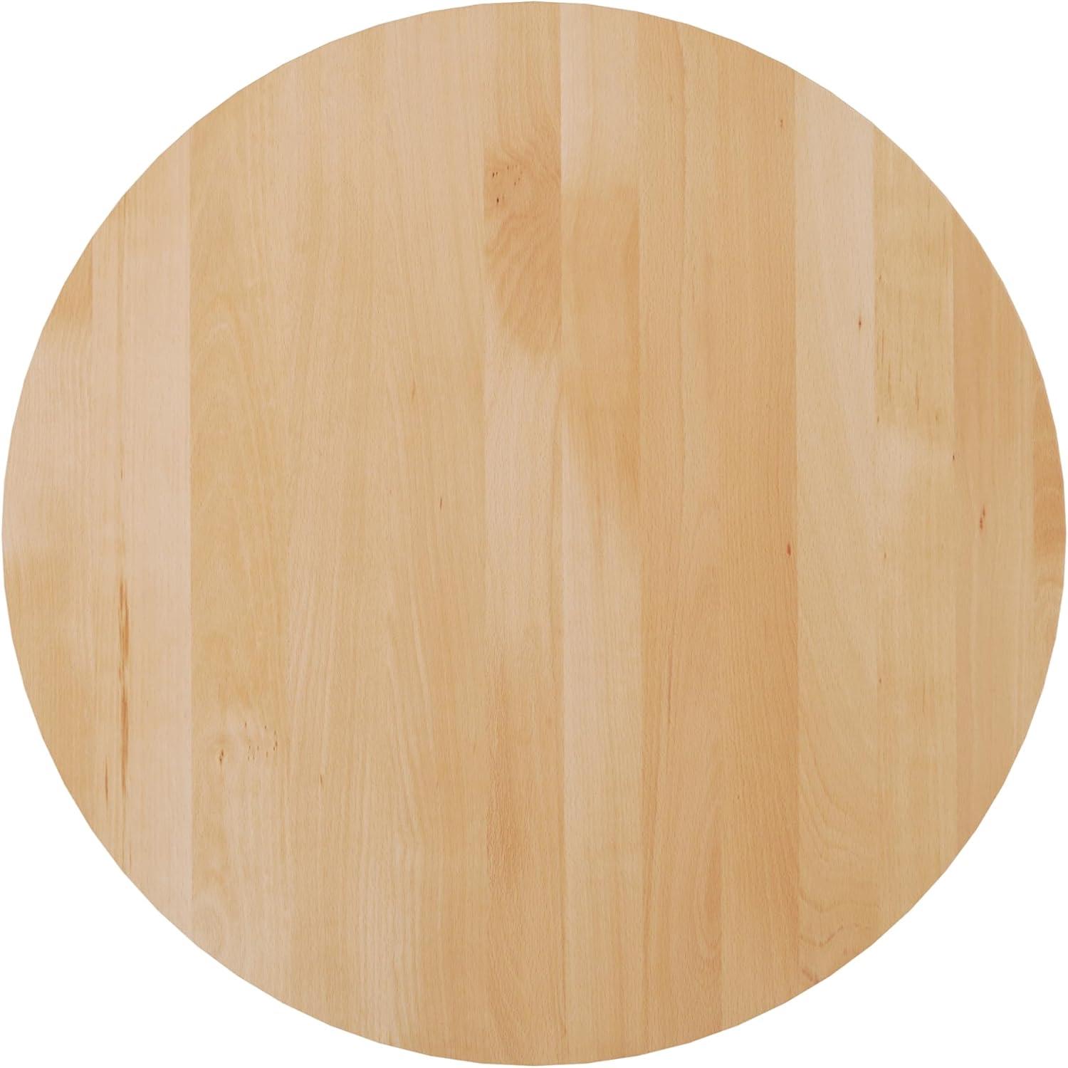 image:imageFlash Furniture Bennett 30 Round Solid Wood Commercial Indoor Tabletop in Dark Brown with 18 Round Dining Height Silver Cast Iron Base 300 lb Static CapacityNatural TopBlack Base