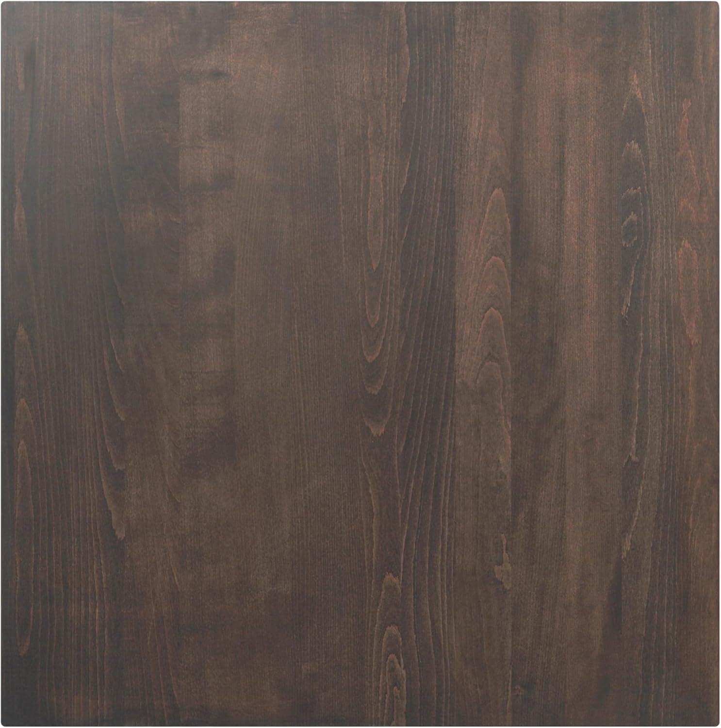 image:imageFlash Furniture Bennett 36 Square Solid Wood Commercial Indoor Tabletop in Natural with 30 x 30 Dining Height Black Cast Iron X Base 400 lb Static CapacityDark Brown TopBlack Base