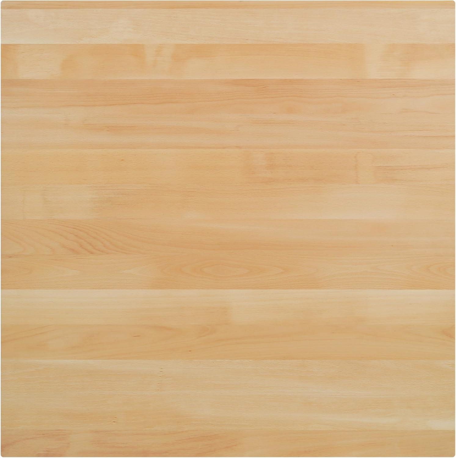image:imageFlash Furniture Bennett 36 Square Solid Wood Commercial Indoor Tabletop in Natural with 30 x 30 Dining Height Black Cast Iron X Base 400 lb Static CapacityNatural TopBlack Base