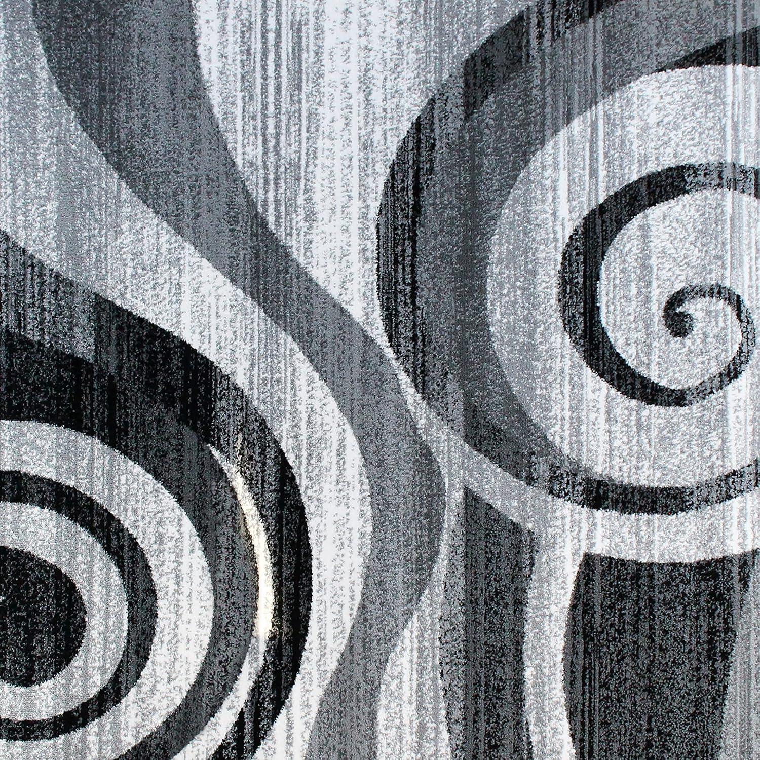image:imageFlash Furniture Cirrus Collection Swirl Patterned Area Rug Purple Olefin Fibers with Jute Backing 5 x 7 Entryway Living Room BedroomGrey