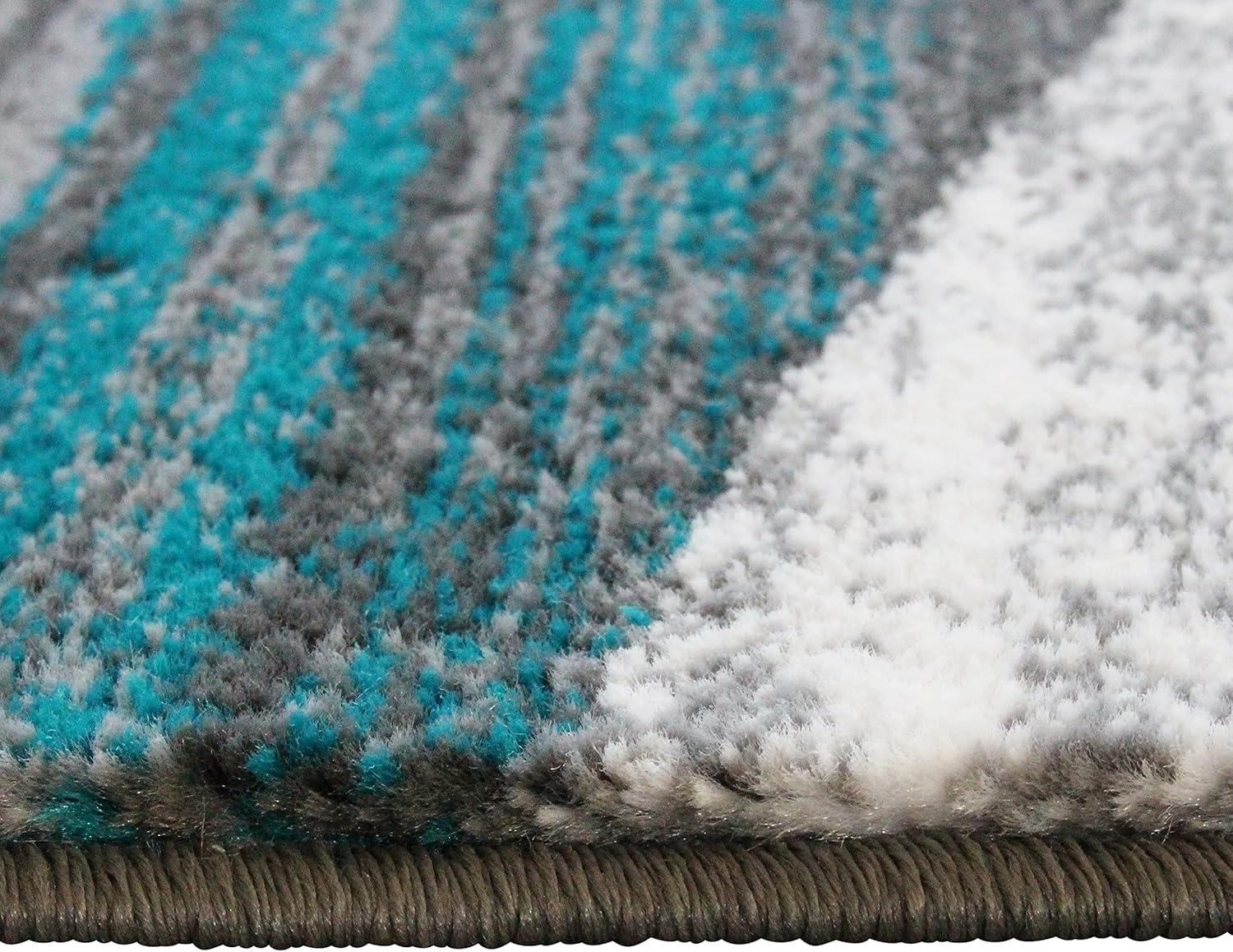 image:imageFlash Furniture Cirrus Collection Swirl Patterned Area Rug Purple Olefin Fibers with Jute Backing 5 x 7 Entryway Living Room BedroomTurquoise